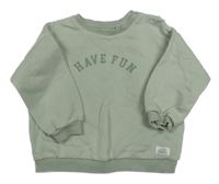 Zelenošedá mikina s nápisem F&F