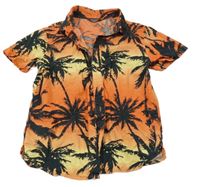 Oranžovo-žlutá košile s palmami Primark