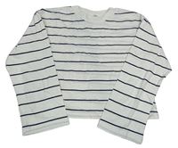 Bílo-černé pruhované crop triko H&M