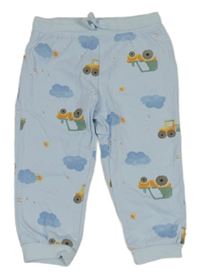 Světlemodré tepláky s traktory a mraky So Cute