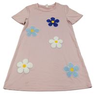 Růžové šaty s květinami Shein