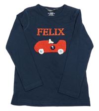 Tmavomodré triko s autem H&M