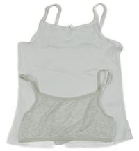 2set - Bílá košilka + světlešedá melírovaná lambáda