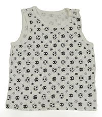 Bílé tílko s fotbalovými míči Primark