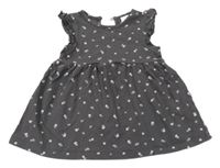Tmavošedé květované šaty H&M