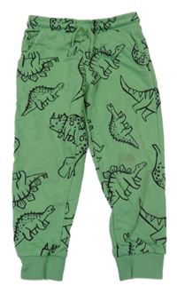 Zelené tepláky s dinosaury