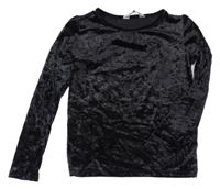 Černé sametové triko H&M