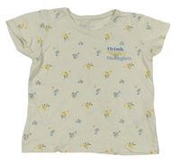 Smetanové tričko se žlutými květy Primark