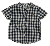 Tmaovmodro-bílá kostkovaná polo košile H&M