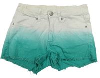 Bílo-zelené ombré riflové kraťasy H&M