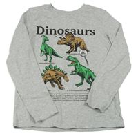 Šedé melírované triko s dinosaury H&M