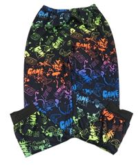 Tmavomodro-barevné pyžamové kalhoty s ovladači 