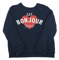 Tmavomodrá mikina s nápisem kiabi