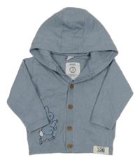 Světlemodrý lehký propínací svetr s králíkem a kapucí M&S