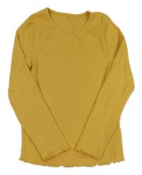 Žluté žebrované triko George