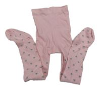 Růžové punčocháče se srdíčky H&M