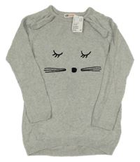 Nové - šedé svetrové šaty s čumákem H&M