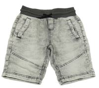 Šedé melírované riflové kraťasy s úpletovým pasem Chapter young