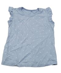 Světlemodré puntíkaté tričko s volánky George