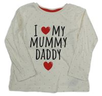 Bílé puntíkaté triko s nápisem Pep&Co