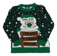 Tmavozelený vánoční svetr se Santou - Celtic 