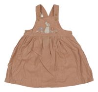 Starorůžové manšestrové laclové šaty s králíkem M&S