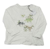 Bílé triko s dinosaury Tu