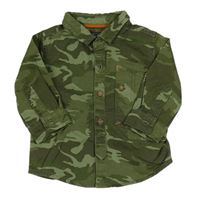 Khaki army riflová košilová bunda Next