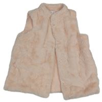 Světlerůžová kožešinová podšitá vesta 