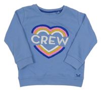 Modrá mikina se srdcem a nápisem 