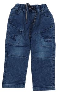 Tmavomodré teplákové rifle Calvin Klein