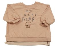 Starorůžová mikina s nápisem a medvídkem Next