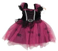 Nové - kostým - Černo-růžové sametové šaty s tylovou sukní St. Bernard