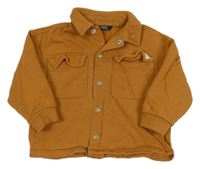 Okrová tepláková košilová bunda Next