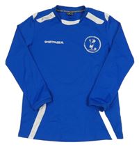 Tmavomodro-bílé sportovní triko s potiskem Hummel