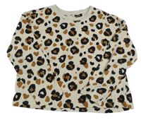 Béžovo-hnědo-černé pyžamové triko s leopardím vzorem Next