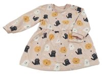 Růžové teplákové šaty s duchy a dýněmi George