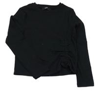 Černé žebrované crop triko George