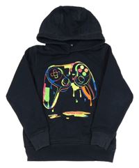 Tmavomodrá mikina s ovladačem a kapucí Next