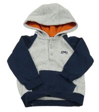 Šedo-tmavomodrá mikina s kapucí C&A