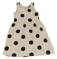Smetanovo-černé puntíkaté šaty H&M