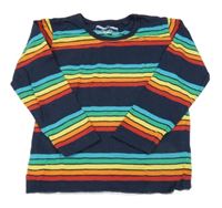 Tmavomodro-barevné pruhované triko Next