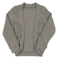 Šedý žebrovaný úpletový cardigan