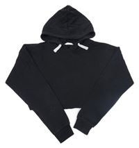 Černá crop mikina s kapucí Matalan