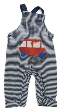Tmavomodro-bílé pruhované laclové tepláky s autem Next