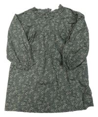 Šedozeleno-růžové květované šaty H&M