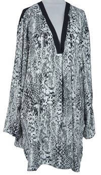 Dámská černo-bílá vzorovaná halenka H&M