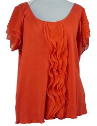 Dámská červená halenka s volánky M&S