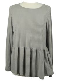 Dámské šedé žebrované peplum triko George 