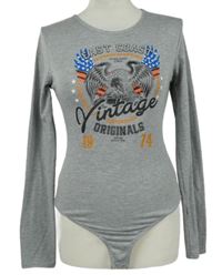 Dámské šedé body s potiskem PrettyLittle Thing